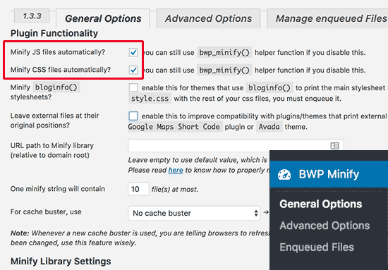 wpminify از پلاگین های وردپرسی 